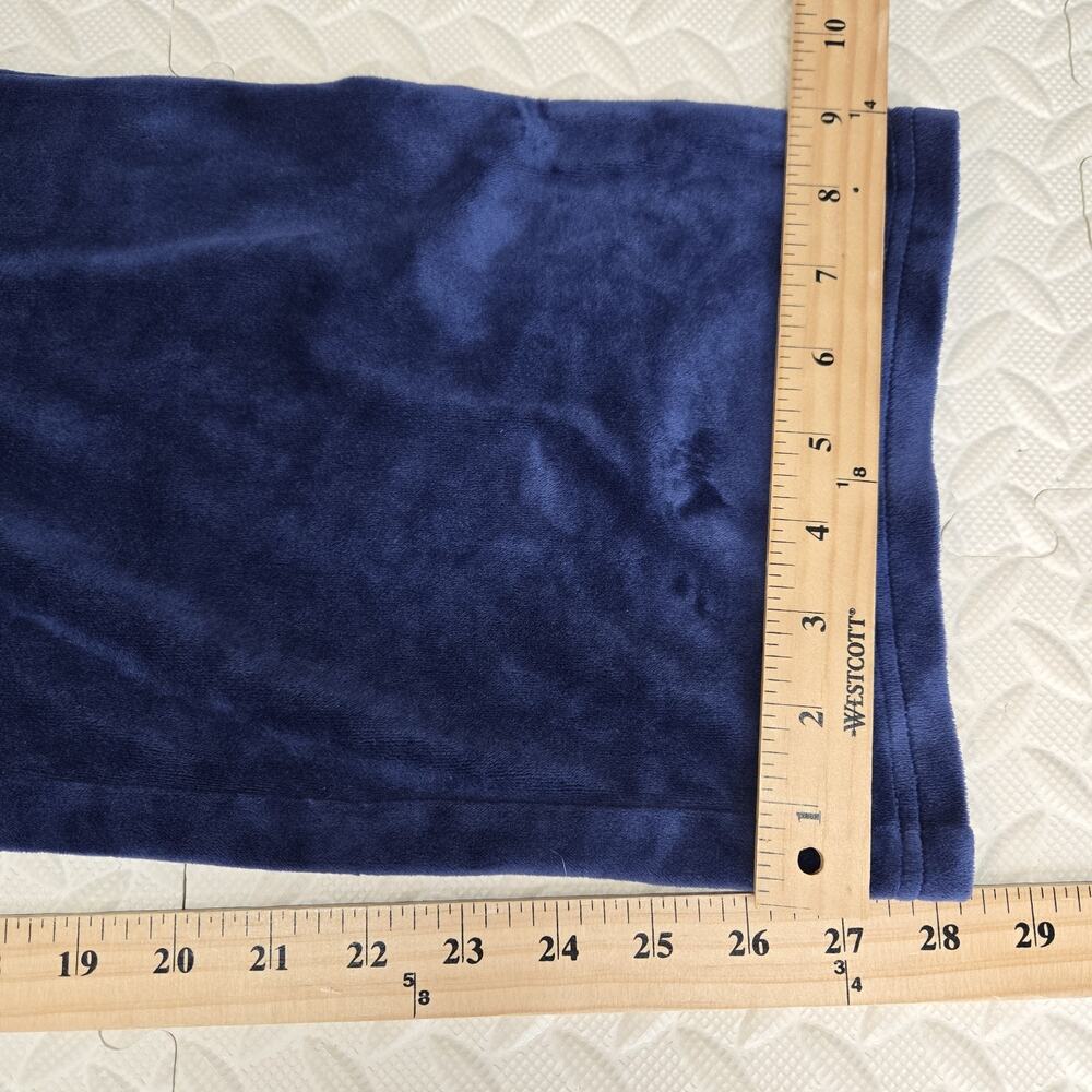 Juicy Couture Velour Pants Womens Medium Blue Straight Leg Crop High Rise Bling‎ - Picture 8 of 9